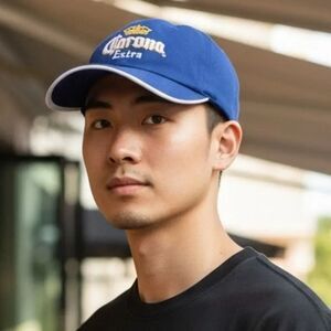 CORONA EXTRA Royal Blue & White Embroidered Cap - Adjustable